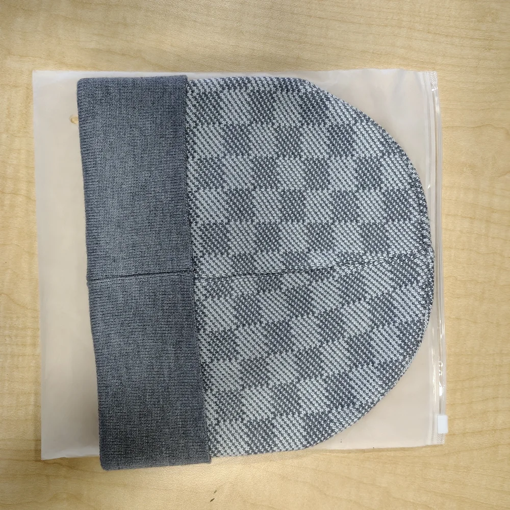 Louis Vuitton Gray Plaid Beanie - Picture 3 of 5